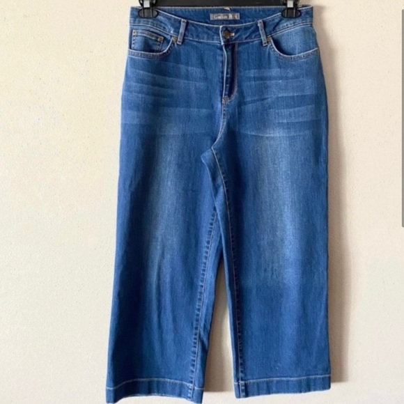 Garnet Hill Wide Leg High Waist Organic
Cotton Crop Denim Blue Jeans Size 29 - Picture 2 of 16